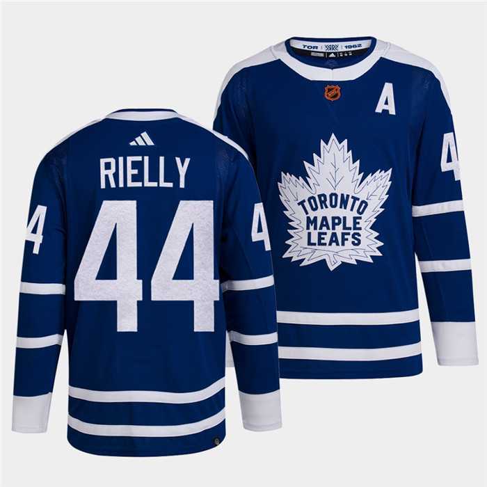 Men%27s Toronto Maple Leafs Black #44 Morgan Rielly Blue 2022 Reverse Retro Stitched Jersey Dzhi